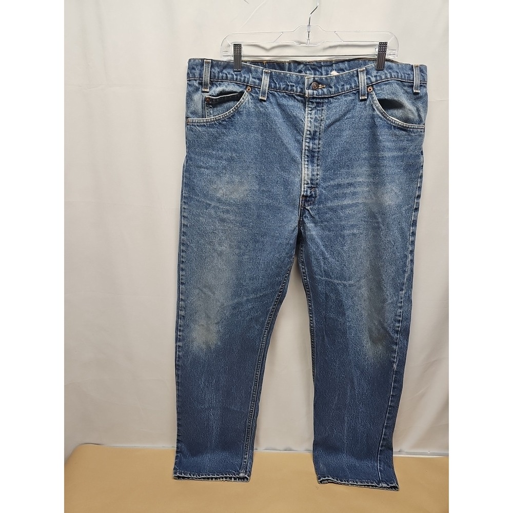 Vintage Levi's Mens 90s 505 Blue Denim Jeans USA Orange Tab Straight Leg 42x30 - Picture 3 of 16
